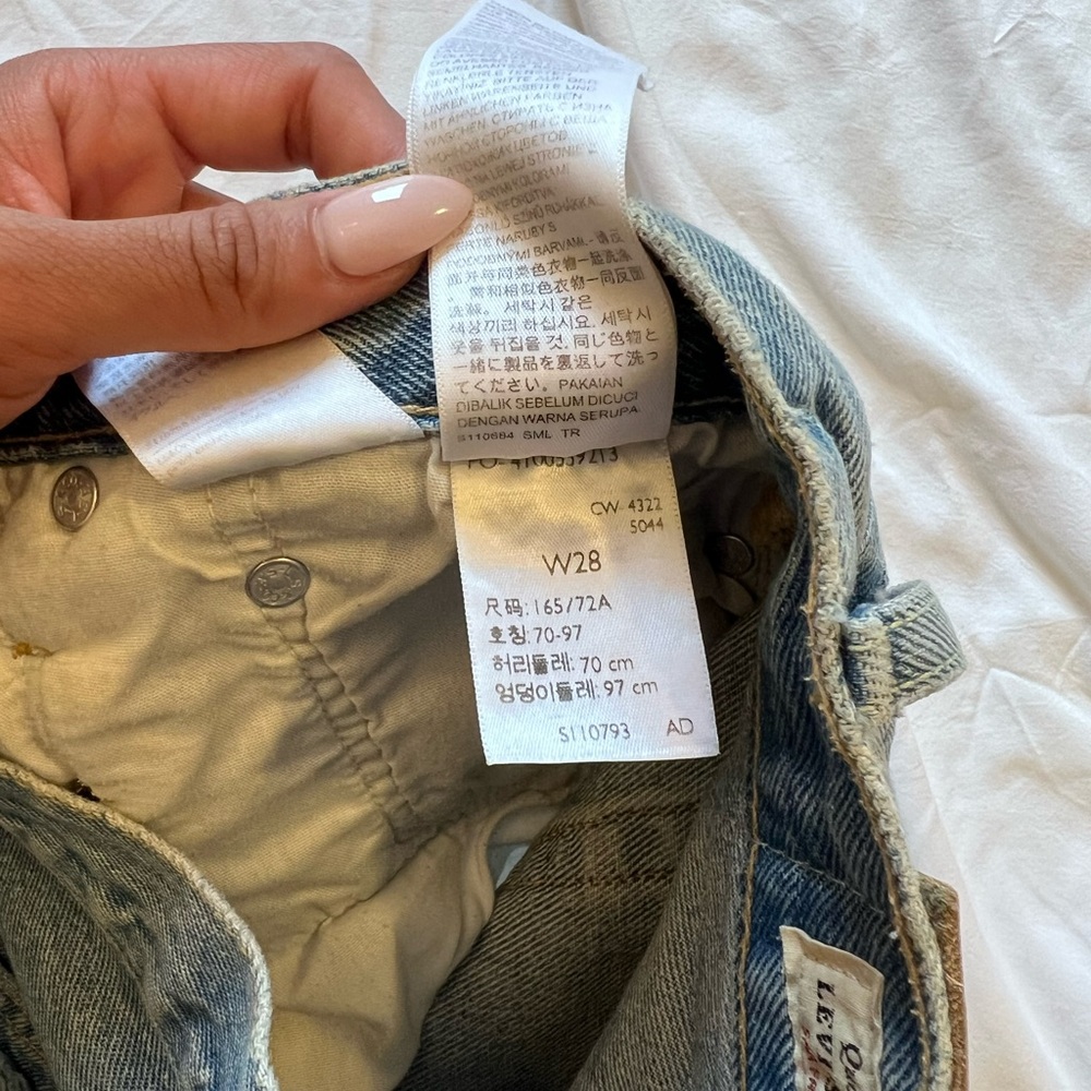 Levi's Ripped Blue Jean Shorts - Picture 3 of 3